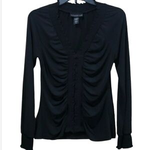 attention V-neck Long Sleeve Top W/ Ruching Detail
